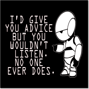 Marvin Advice - Hitchhikers Guide to the Galaxy Posters and Art